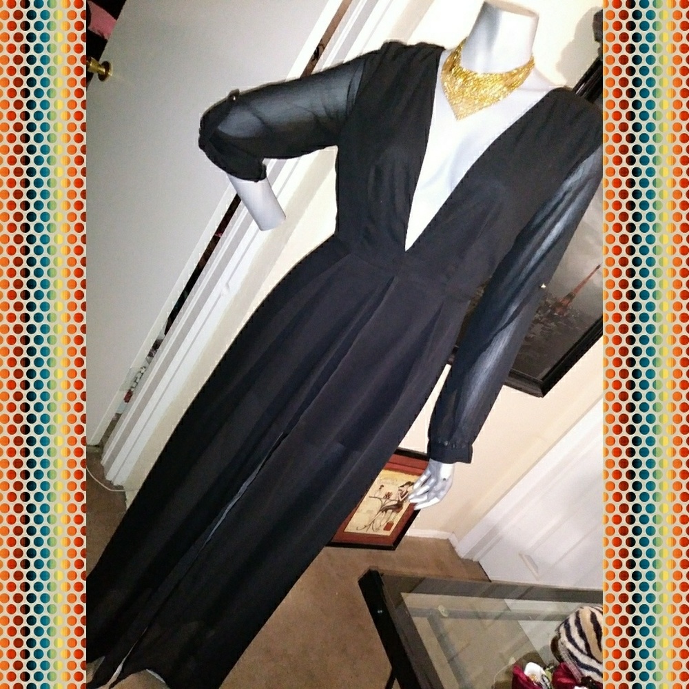 Beautiful black gown with shorts